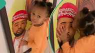 “Proud side chick”: Williams Uchemba’s daughter misses him, kisses his photo, calls him dada in adorable video
