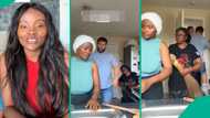 Nigerian lady commands white husband to wash plates, video shows her mother’s dramatic reaction