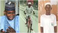 Luck smiles on young boy who went viral for riding bicycle to school under the rain, he gets N100k
