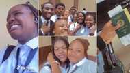 Lady happily storms school to bid friends farewell, relocates to UK, video captures hearts
