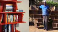 Man builds African map-shaped shelf that accommodates many books, wows people with his creativity