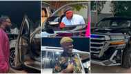 "No be audio": Video trends as Billionaire E-Money gifts comedians Okey Bakassi, Yaw brand new luxury cars