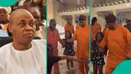 Billionaire Deji Adeleke shows rare playful side during family vacation with Davido, grandchildren