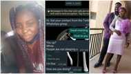 "We chatted by 4:20am": Lady who Whatsapped a man secures his heart as he marries her, photos emerge