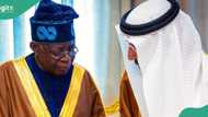"Shehu" :Tinubu given traditional robe to wear in Saudi Arabia, pictures emerge