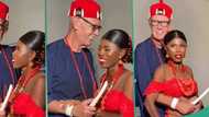 Nigerian lady celebrates as she marries handsome Oyinbo man during beautiful traditional wedding