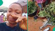 Lady cries after bumping into 'old time rich friend' selling vegetables at market, video trends
