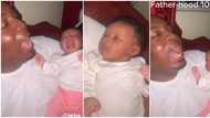 "The child is confused": Cute video shows moment baby girl stopped crying after seeing her dad outcry her