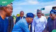 BREAKING: Photos, videos as Tinubu arrives in Lagos to flag off Lagos-Calabar N15trn project