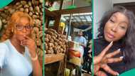 Lady who visited market to buy yam loses concentration after looking at seller, video trends online
