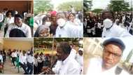 Old students of Abuja secondary school return to class dressed in uniform, receive lecture after 23 years