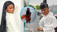 Ghanaian actress leaves mum screaming as she enters water at the beach, video causes buzz