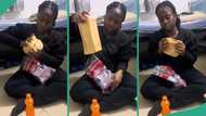 "I promised someone I will stop": Nigerian lady ignores advice, squeezes big bread and consumes it at 2am