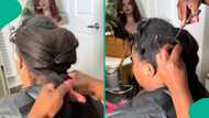 Hairstylist shows off how she loosened customer's dirty hair, sparks reactions: "This is sawdust"