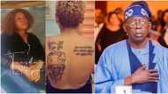 Woman who drew tattoo of Tinubu on her back cries out, says she has been sent packing by husband