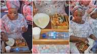 First-class garri: Guests served chilled garri and sweet seafood at event, video stirs massive reactions