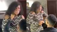 Moment pretty lady bursts into tears as boyfriend finally asks for her hand in marriage, video goes viral