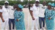 Meet actress Ayo Mogaji’s only child and his father, Jibola Dabo, all three spotted in rare family photos