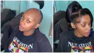 Lady goes from looking bald to sporting sleek ponytail hairstyle in viral video