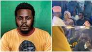 Rapper Olamide completely prostrates while greeting fuji maestro Wasiu Ayinde at star-studded wedding ceremony
