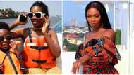 Strict parent: Tiwa Savage quickly corrects son Jamil in video as he answers "yes" without adding mummy