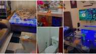 "Man is clean": Reactions as young man shares video of his fine one-room apartment with toilet inside
