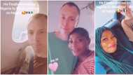 "Dream come true": Lady gushes as Oyinbo man she met online finally lands in Nigeria for her, video emerges