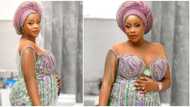 Internet users in awe as heavily pregnant lady slays in gorgeous asoebi look