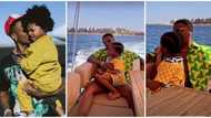 "E be like na only Zion be Wizkid pikin": Reactions as singer takes son on beautiful boat cruise in Malta