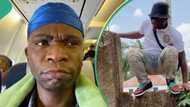 Speed Darlington urinates on 'juju' as he returns to his village house after 24 years: "E get mind"