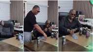 "Can't be standing in front of billionaire": Obi Cubana joins flip challenge, bottle repeatedly falls flat