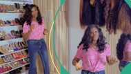 Actress Biola Adebayo shows off over 90 shoes, 15 wigs in her closet, fans react