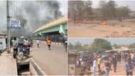 BREAKING: Photos, Details Emerge as Angry Youths Protest in Abeokuta Over Fuel, Naira Scarcity