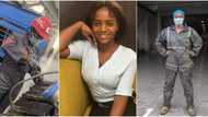 Gorgeous Nigerian lady technician inspires many with her job, shares cute work photos, social media reacts