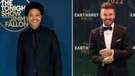 Trevor Noah stuns fans with cornrows while rubbing shoulders with soccer legend David Beckham