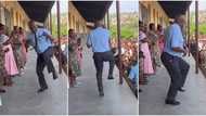 School principal in blue shirt dances on assembly ground, video of his sweet moves trends on TikTok