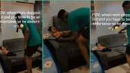 Babysitting father keeps baby on couch, sings for him in sweet video, people react