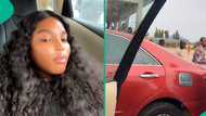 Lady almost in tears as husband takes her to football field after making her dress up for 'outing'
