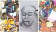 Brilliant street artist uses pencil and white paper to draw roasted corn seller, photo stuns many on TikTok