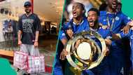 Fans react as Chelsea captain Reece James shops with Ghana Must Go bags