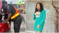 They took nothing from me: Nigerian lady shares photo as she narrates how policemen fixed her car on the road