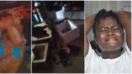 Nigerian lady shed tears in video as she breaks piggy bank to find a huge amount missing, she saw only 7k