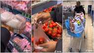 Nigerian lady uses less than N40k to buy milk, chicken, other provisions in UK, video stirs reactions