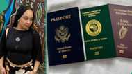 Lady with Nigerian passport thanks her father for making her American and Irish citizen by birth