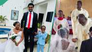 Blord weds wife in church after 5 years of traditional marriage in low-key ceremony: "Igbo men way"