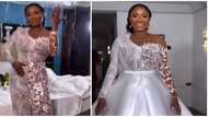 Wedding fashion: Lady's beautiful 2-in-1 bridal look leaves internet users in awe