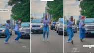 "How did you stop the traffic?": Nigerians react as young lady dances in Lagos traffic, man joins her in video