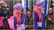 On the streets of London: Young girl breaks down in tears after bumping into DJ Cuppy, fans react