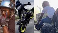 "Bike built me different, I no dey fear": Expert motorbike rider performs stunts in viral video