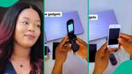 Nigerian lady shares video of phones and laptops her aunt sent home from America
